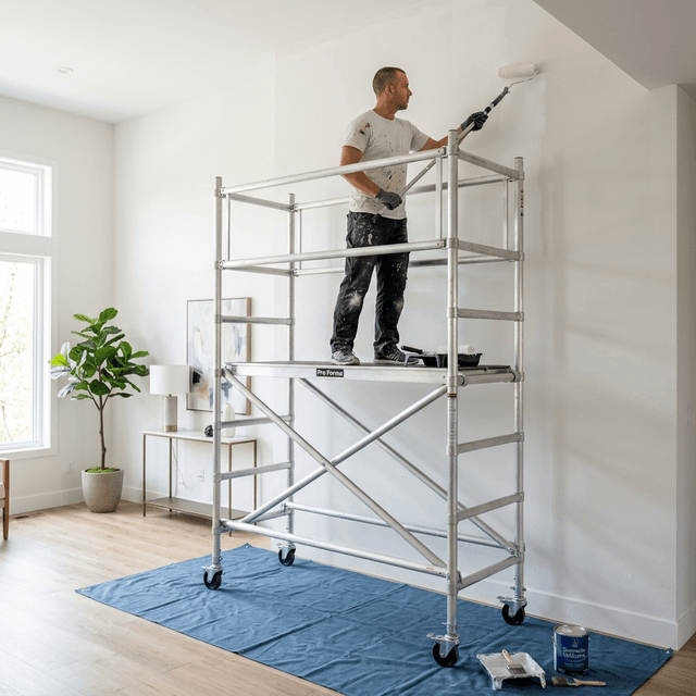 Foldable scaffold platform used for indoor painting work
