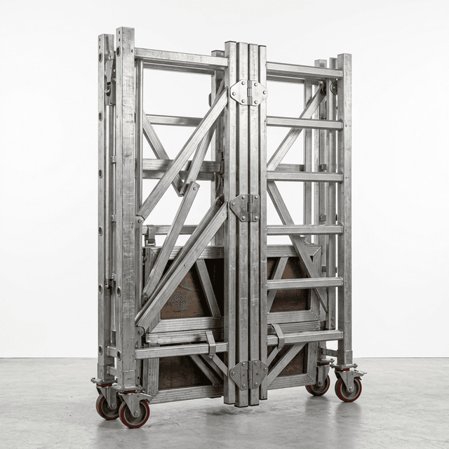 Lightweight portable foldable scaffold tower