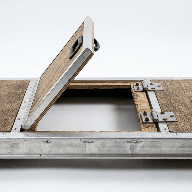 Trapdoor aluminium scaffold platform used to show deck configuration decisions at 6m