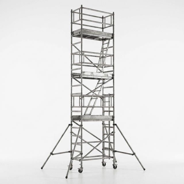 Higher working height single width scaffold tower used to illustrate 10m scaffold tower buying intent