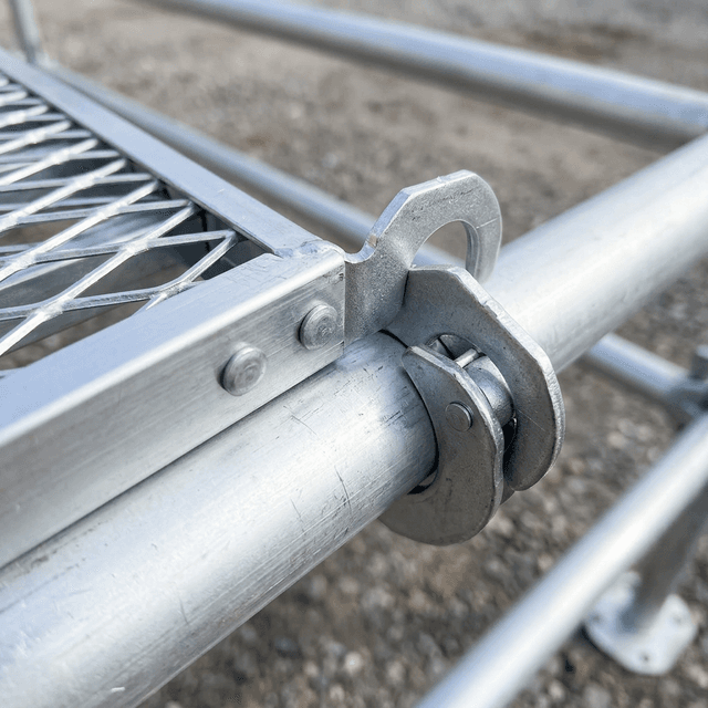 Scaffold plank wind lock mechanism securing the platform